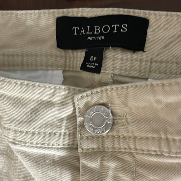 Womens size 6P tan Talbots Pants with zippers on ankles - Picture 3 of 10